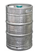 Metal beer keg isolated. Clipping path included