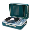 Retro portable turntable. Clipping path included.