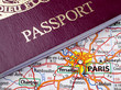 Passport and Paris Map Passport and Paris Map