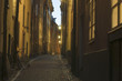 Stockholm Old Town alley by night