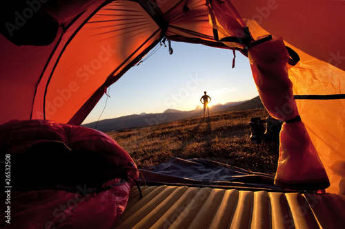 Foto: Sonnenaufgang im Zelt in Lappland Sonnenaufgang im Zelt in Lappland