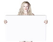 blond girl holding the board blond girl holding the board