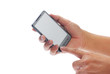 Photo: hand holding blank smart phone hand holding blank smart phone