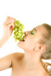 woman with grape