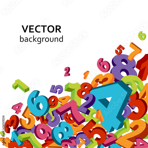 Vector: Abstract background with colorful numbers Abstract background with colorful numbers
