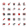 Red Black Web Icons - School & Education Red Black Web Icons - School & Education