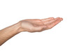 empty man's hand on white background empty man's hand on white background