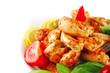 chicken chunks served with tomatoes