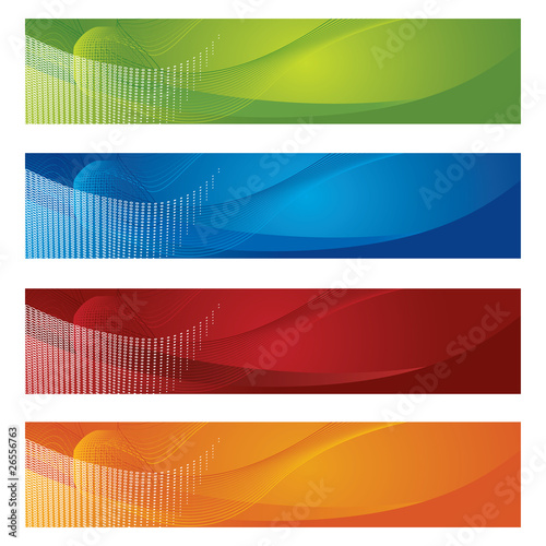 Vector: Halftone and gradient banners Halftone and gradient banners