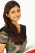 Stock image of female student over white background