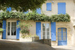 French Village Cottage with blue shutters Provence France French Village Cottage with blue shutters Provence France