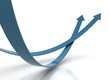 Two blue arrow - competition concept Two blue arrow - competition concept