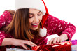 lady peeping into gift bags