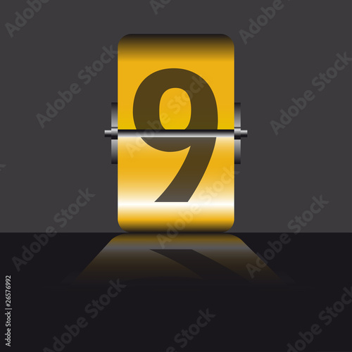 Vektor: contador número 9 contador número 9
