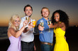 Party mit Sektempfang am Strand