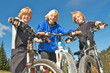 Drei Mountainbike-Freunde