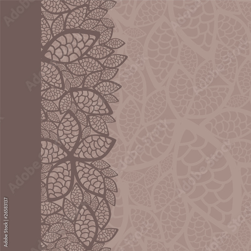 Vector: leaf pattern border and background leaf pattern border and background