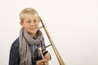 Junior mit seiner Posaune