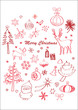 christmas red card hand drawing