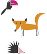 Renard, corbeau et hérisson