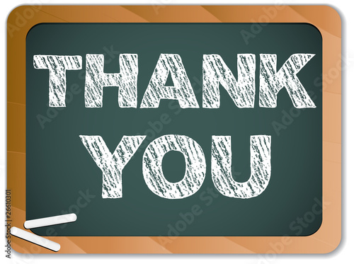 Vector: Blackboard with Thank You Message written with Chalk Blackboard with Thank You Message written with Chalk
