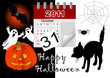 Halloween and icon calendar. vector.