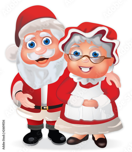 Illustration: Santa Claus and Mrs Claus Santa Claus and Mrs Claus
