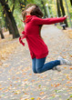 Young woman is jumping Young woman is jumping