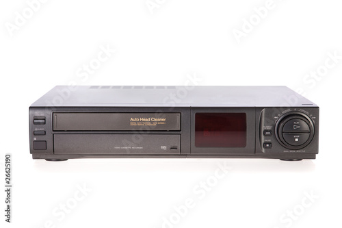 Photo: Old VCR, Video Cassete Recorder isolated on white Old VCR, Video Cassete Recorder isolated on white