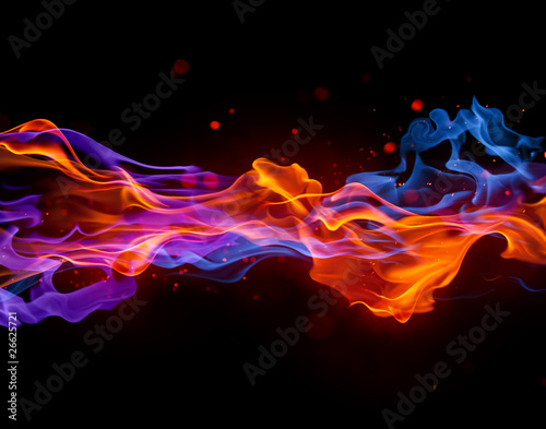 Photo: Blue and red fire Blue and red fire