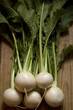 White radish with leaves