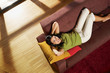 woman on sofa
