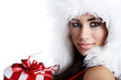 winter girl with christmas gift winter girl with christmas gift