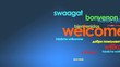 International colors welcome tag cloud blue background International colors welcome tag cloud blue background
