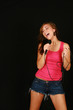 girl with microphone