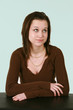 Teen girl smirking