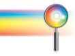 Vektor: Rainbow Under Magnifying Glass Rainbow Under Magnifying Glass