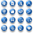 school blue buttons