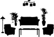 living room design silhouette - vector living room design silhouette - vector