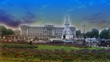 Time lapse of people in front of Buckingham Palace