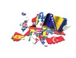 3D Karte mit Flagge