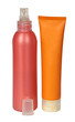 Orange bottle a spray isolated on a white background