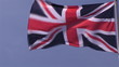 Below view of the flag of the United Kingdom in the wind