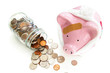 bandaged piggy bank with coins - medical costs bandaged piggy bank with coins - medical costs