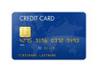 Illustration: Blue credit card with world map Blue credit card with world map