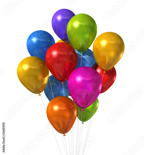 Illustration: multi colored balloons group isolated on white multi colored balloons group isolated on white