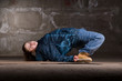 Hip hop dancer in modern style over brick wall
