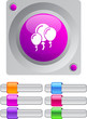 Balloons color round button. Balloons color round button.