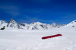 Snowboard on the ski slope Snowboard on the ski slope