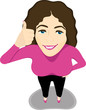 young woman showing thumb up